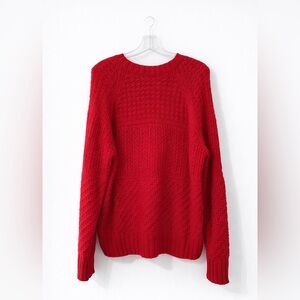 Time and Tru Bold Red Crew Neck Sweater